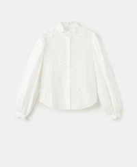 Mango Women's Floral Embroidery Blouse