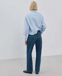 Mango Women's Strass Striped Crop Top