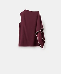 Mango Women's Ruffle Asymmetric Blouse