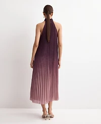 Mango Women's Pleated Halter Neck Dress