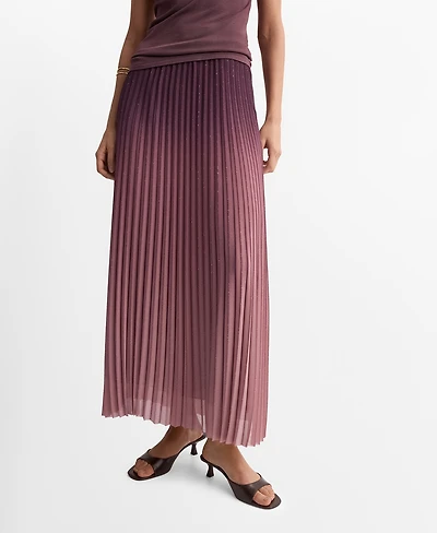 Mango Women's Pleated Flared Skirt