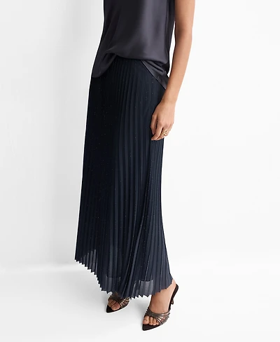 Mango Women's Pleated Flared Skirt