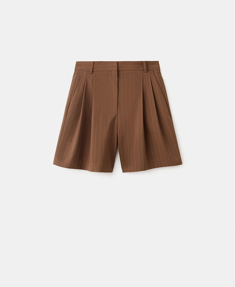 Mango Women's Straight Pinstripe Bermuda Shorts