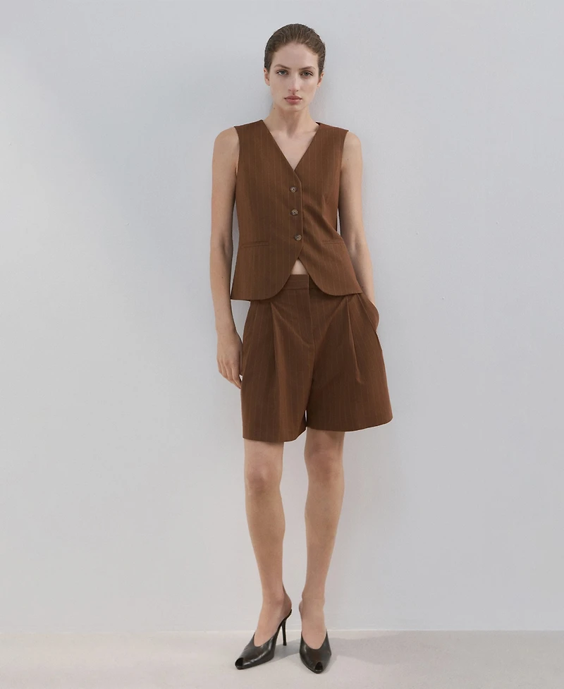 Mango Women's Pinstriped Suit Vest