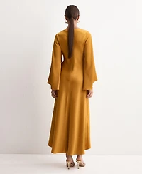 Mango Women's Ruched Satin Dress