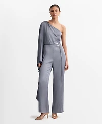 Mango Women's Asymmetrical Flared-Sleeve Jumpsuit