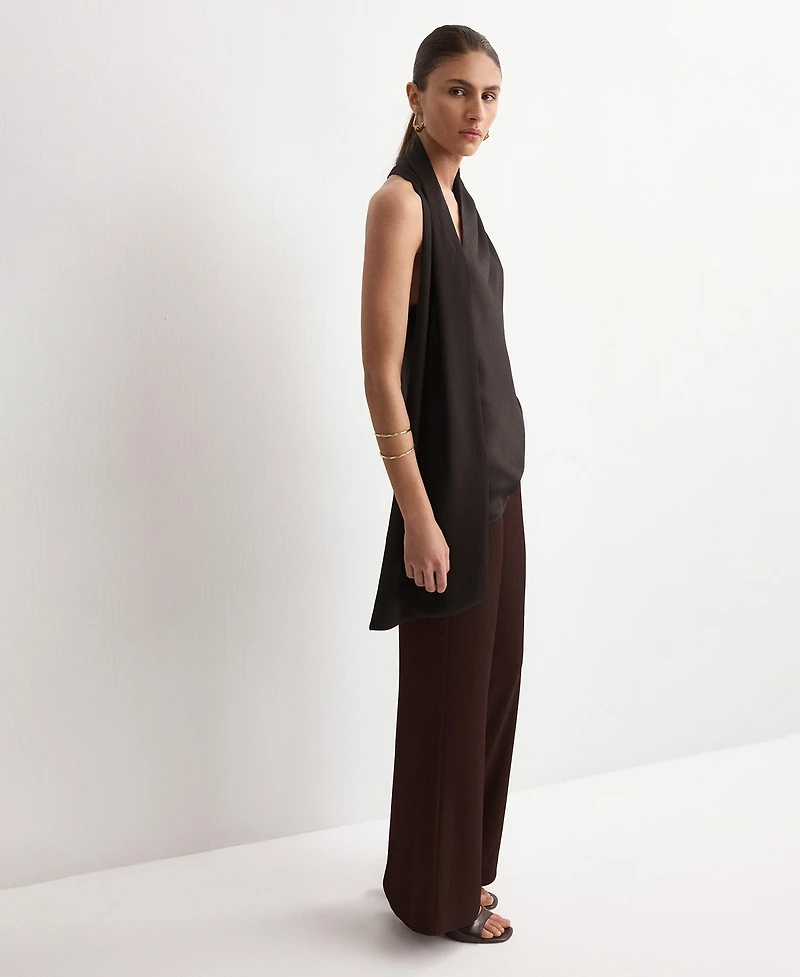 Mango Women's Scarf Neck Top