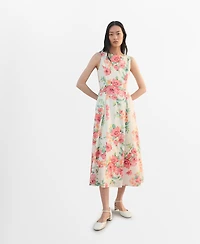 Mango Women's Floral-Print Flared Dress