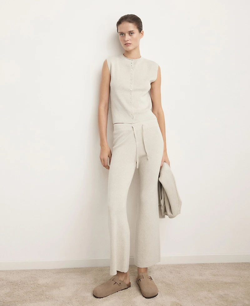 Mango Women's Cotton Linen Knitted Gilet