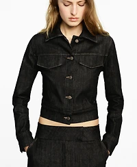 Mango Women's Pockets Fitted Denim Jacket