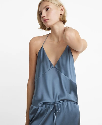 Mango Women's Silk Pajama Top