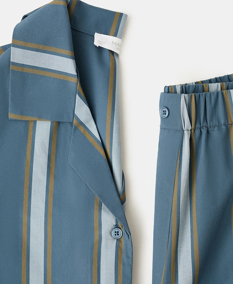 Mango Women's Long Sleeve Striped Pajama Top