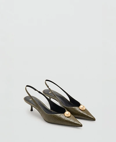 Mango Women's Croc-Leather Effect Shoes