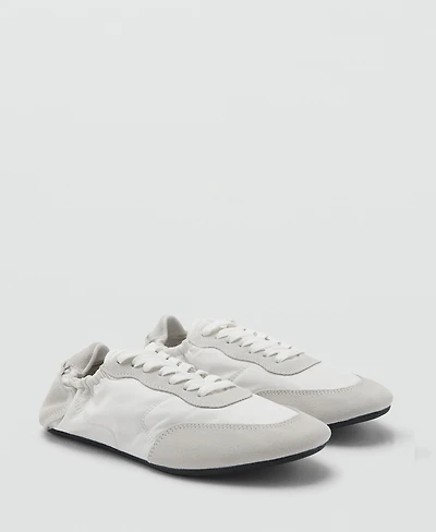 Mango Women's Lace-Up Leather Sneakers