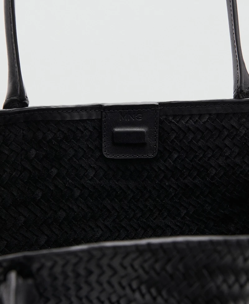 Mango Women's Braided Leather Bag