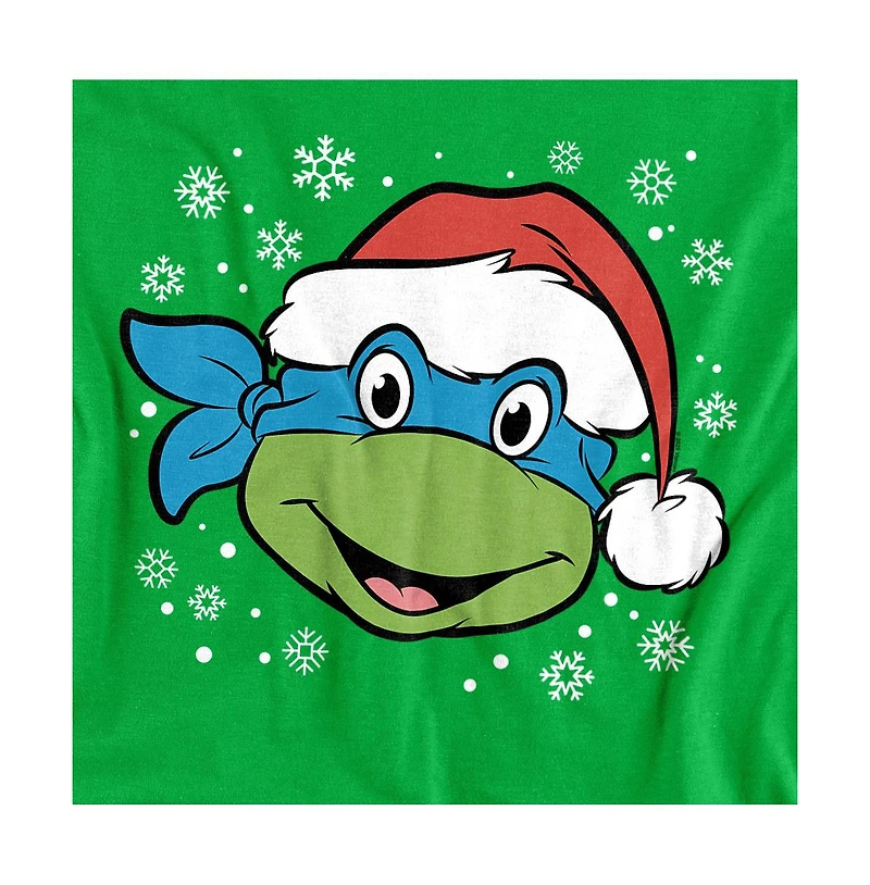 Teenage Mutant Ninja Turtles Men's Leonardo Christmas Hat T-Shirt