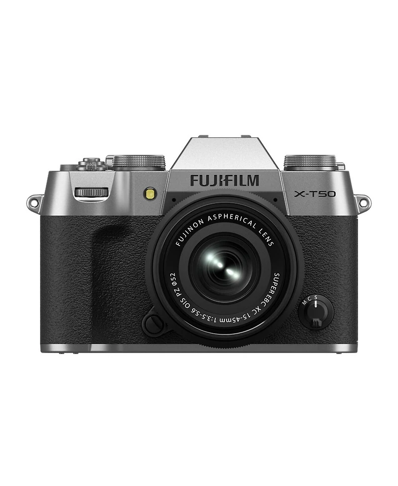 Fujifilm X-T50 Mirrorless Camera with Xc 15-45mm f/3.5-5.6 Ois Pz Lens with Universal Lens Cap Tether, Complete Optics Care and Cleaning Kit