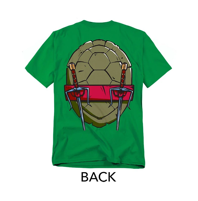 Teenage Mutant Ninja Turtles Men's 2012 Raphael Shell Front Back T-Shirt