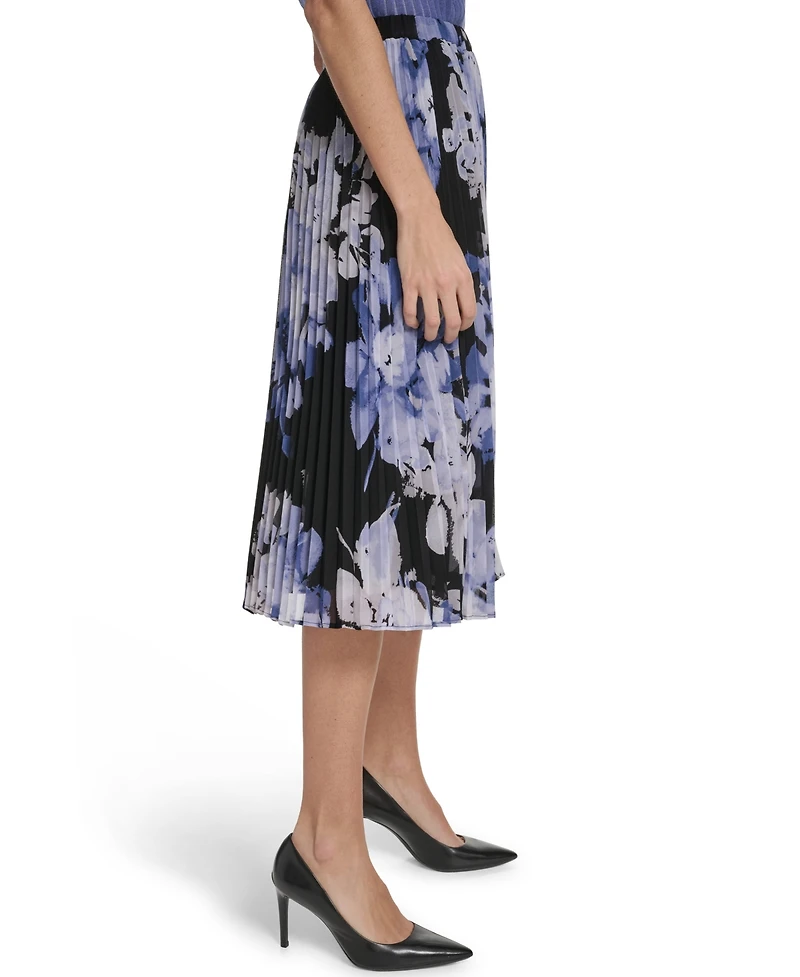 Calvin Klein Petite Pleated A-Line Midi Skirt