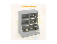 3-Tier Children's Multi-Functional Bookcase Toy Storage Bin Floor Cabinet