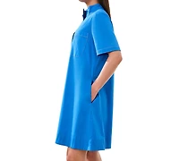 Tribal Women's Button-Front Stretch Poplin A-Line Dress