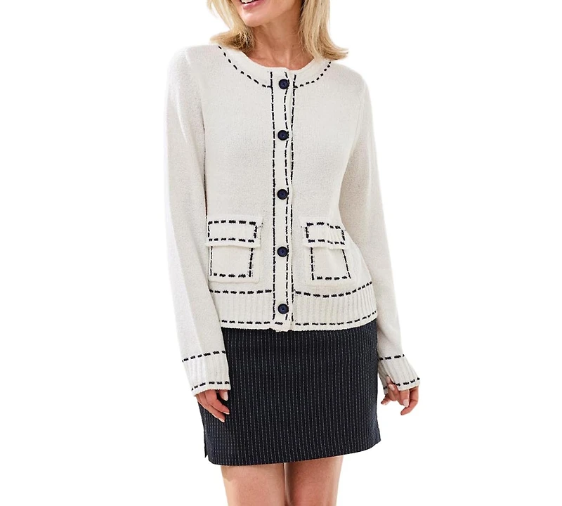 Tribal Women's Contrast Stitch Cardigan