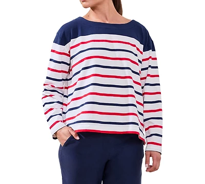 Tribal Women's Boat Neck Long-Sleeve Top