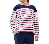Tribal Women's Boat Neck Long-Sleeve Top