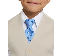 Haggar Boys' 4T-8 V-Neck Vest, Pants, Shirt and Tie, 4-Piece Set