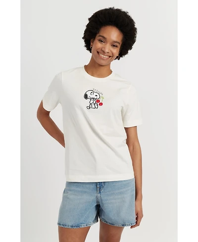 Chinti & Parker Women's Cotton Snoopy Cherry T-Shirt