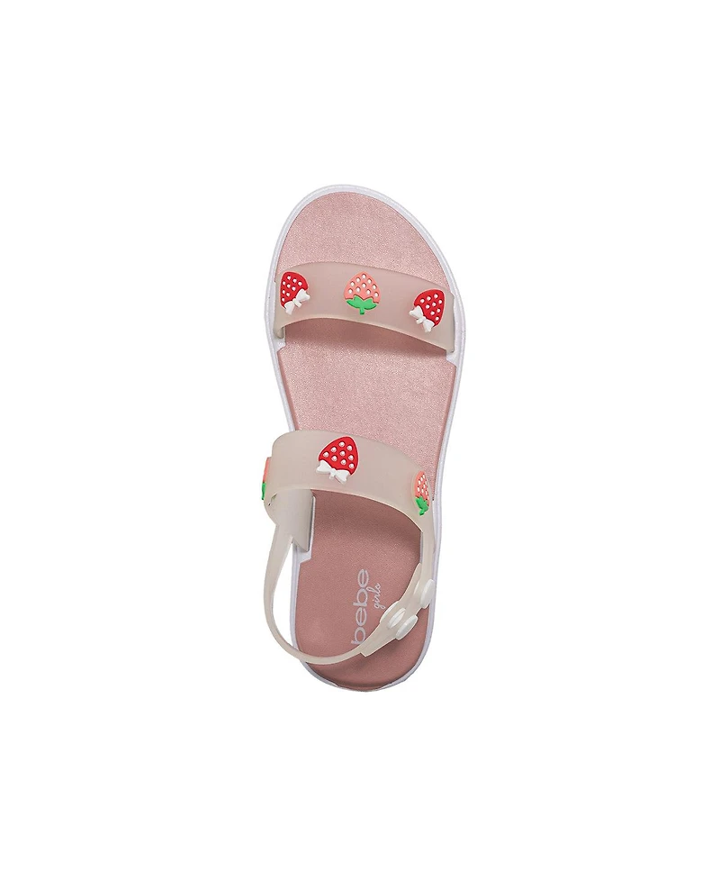 Bebe Girls Pcu sandal with strawberry charms