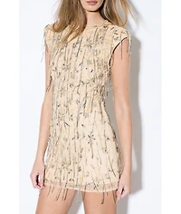 MissPap Women's Premium Embellished Beaded Mini Dress