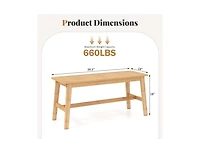 Slickblue Indoor Outdoor Wicker Dining Bench with Handwoven Rattan Seat