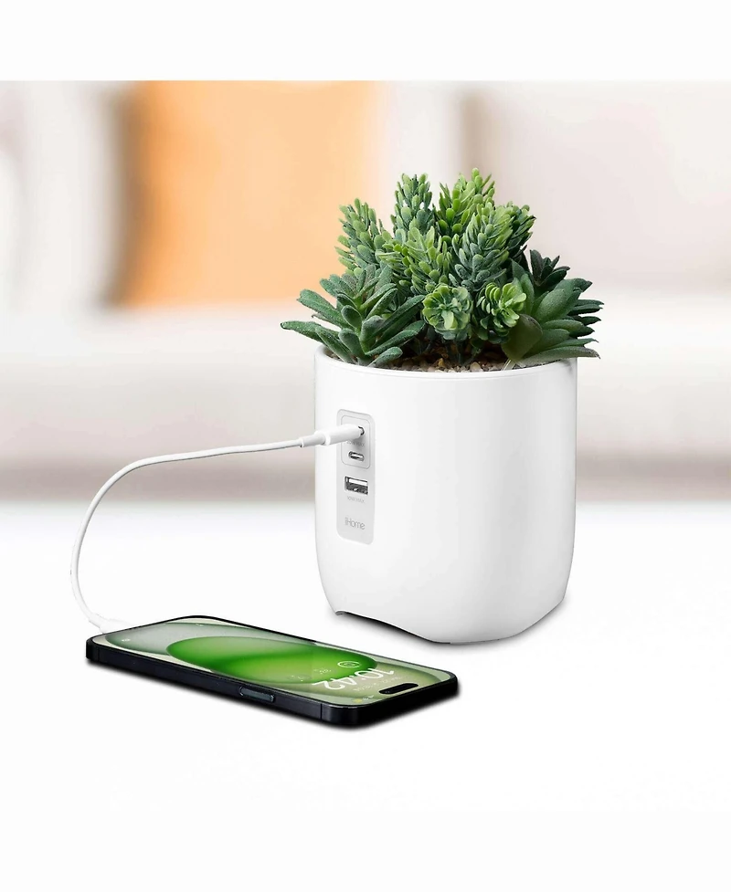 iHome Power Plant Faux Succulent Usb Charging Station