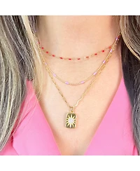 The Lovery Enamel Heart Link Necklace