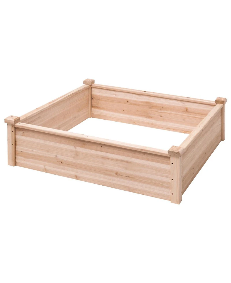 Gymax Wooden Garden Bed Vegetable Flower Raised Square Planter Kit Outdoor Garden
