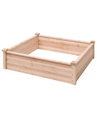 Gymax Wooden Garden Bed Vegetable Flower Raised Square Planter Kit Outdoor Garden