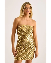 Nasty Gal Women's Layered Disc Bandeau Mini Dress