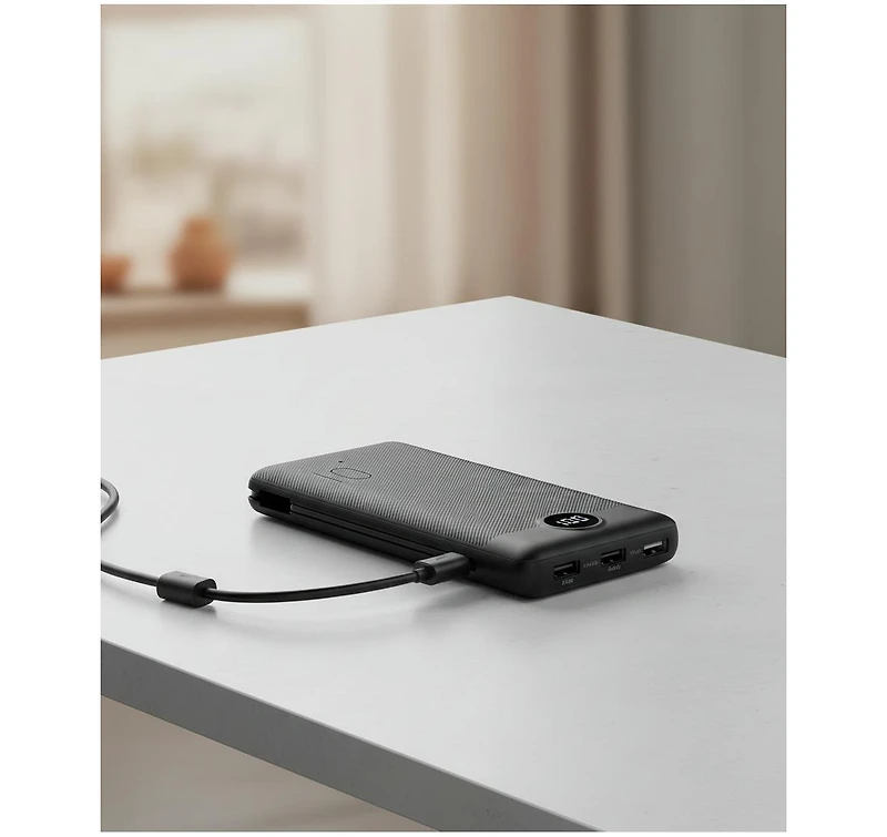 3p Experts All-in-One 10,000mAh Power Bank with Built-in Cables & Wall Plug