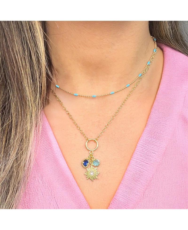 The Lovery Sunflower Charm Necklace 14K Gold-Plated Sterling Silver