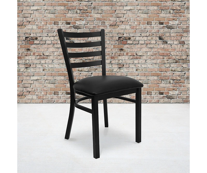Emma+Oliver 2 Pack Ladder Back Metal Restaurant Chair