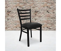 Emma+Oliver 2 Pack Ladder Back Metal Restaurant Chair