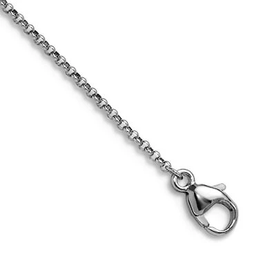 Curata Jewelry Solid 950 Platinum 1.3mm Polished Rolo Chain Necklace 16 24 Inch Chain Necklace