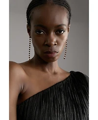 Karen Millen Women's Asymmetric Draped Fringe Mini Dress