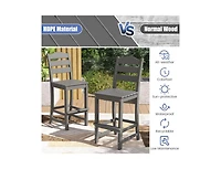 Slickblue 30 Inch Outdoor Counter Height Bar Stools Set of 2 with Backs