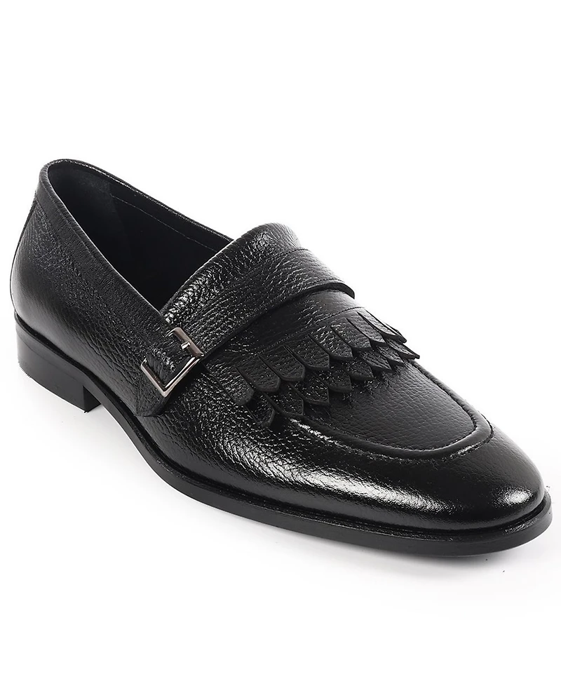 Vellapais Men's Tortoise Monk Strap Slip-On Dress Loafers
