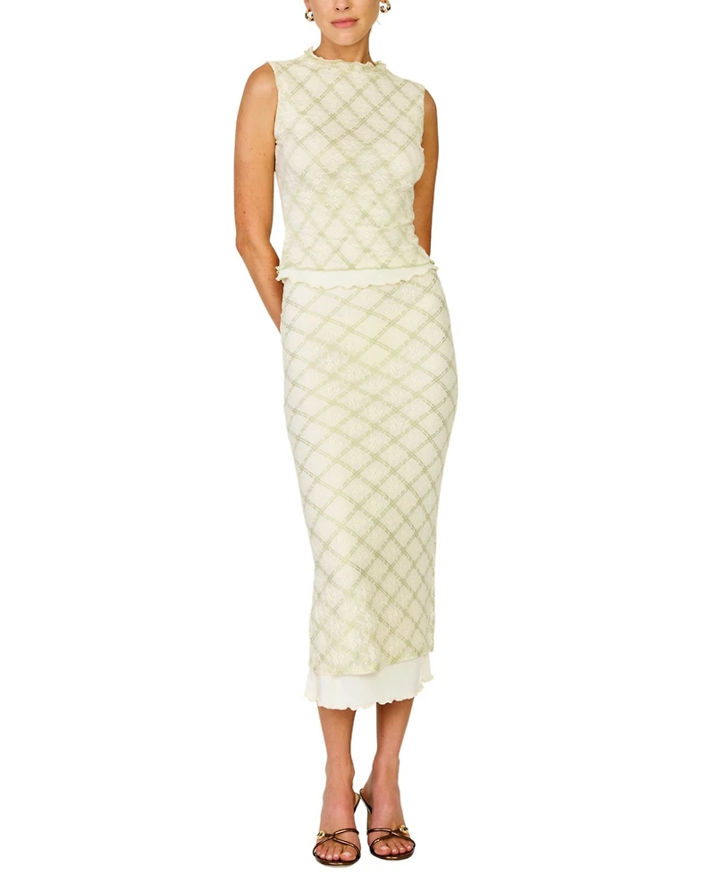 Line & Dot Women's Norelle Mock Neck Sleeveless Top