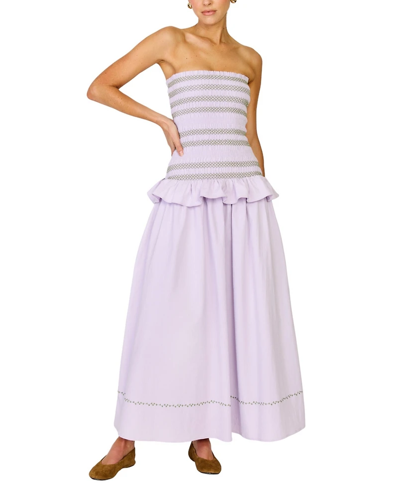 Line & Dot Women's Amnesia Strapless A-Line Maxi Dress