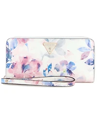Guess Lucci Boxed Floral Print Large Zip Around Wallet