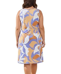 Tribal Plus Printed Reversible A-Line Dress with Pockets